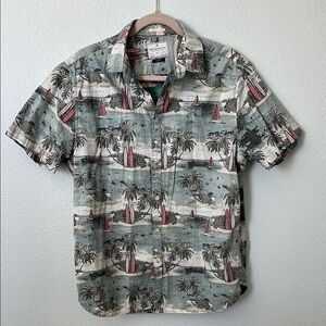 Short-Sleeve Palm & Surf Print Shirt